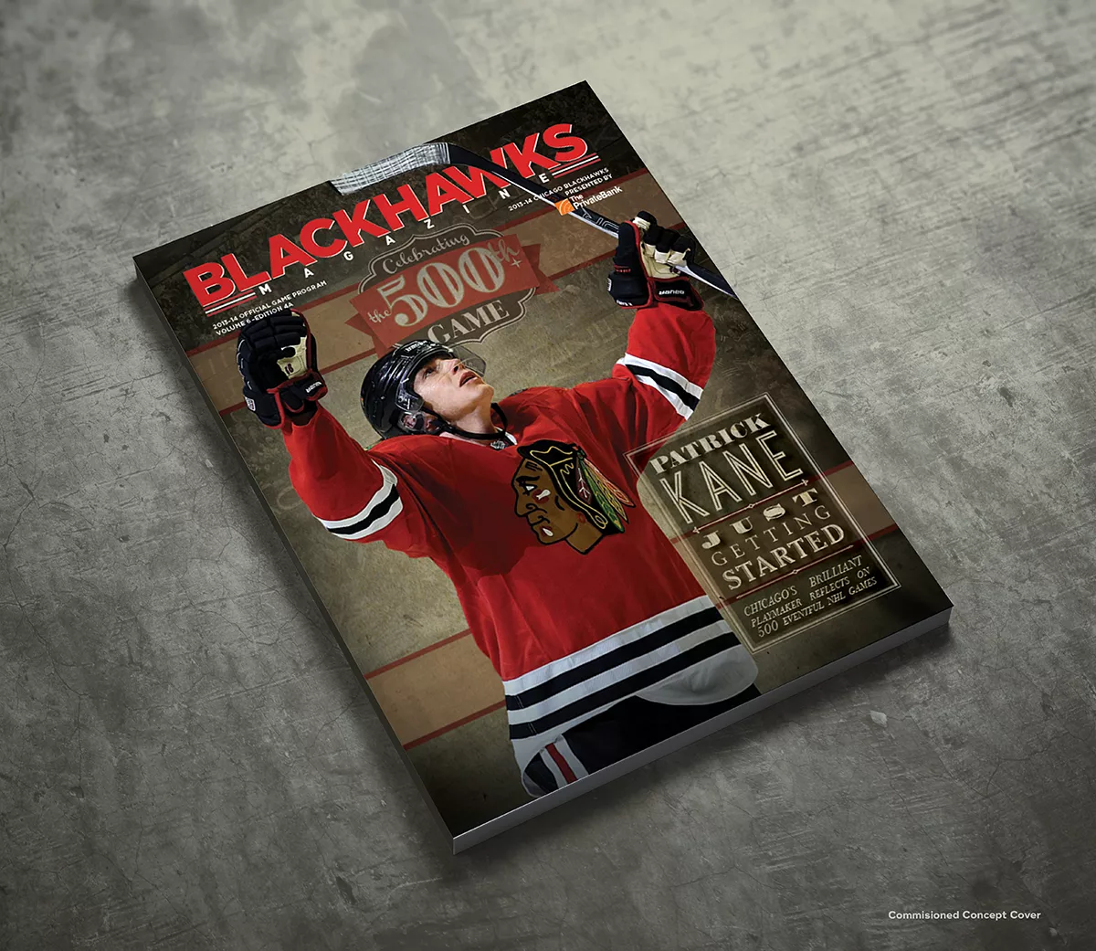 Blackhawks Program Cover Commemorating Patrick Kane's 500th Game